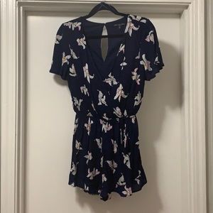 NWT. Navy Floral Print Romper